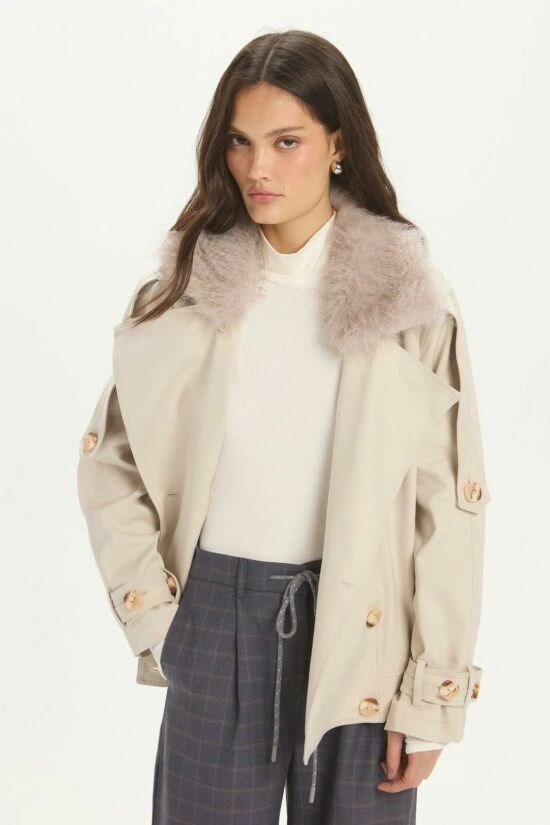 Imagem de Casaco Valentina Bege Sand Le Blog